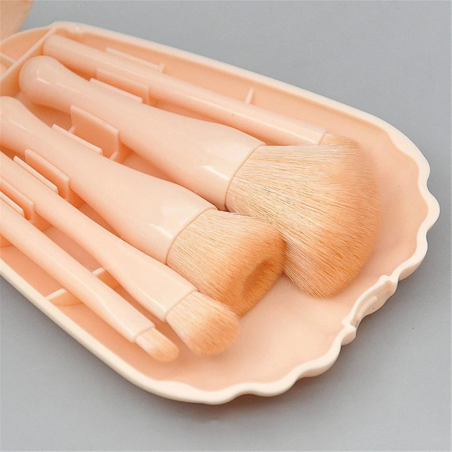 5 of Makeup Brush Set Portable Plastic Handle Powder Blusher Brush Eye Beauty Tools Glam Wedding Makeup(Green)