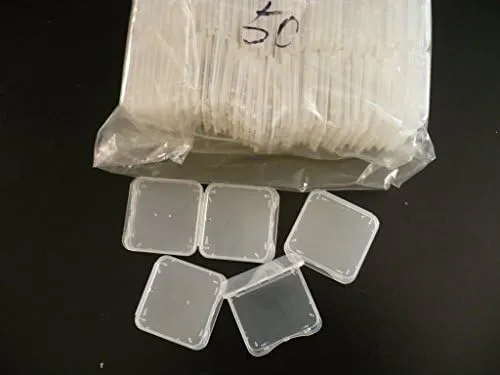 50 Pack SD MMC / SDHC PRO DUO Memory Card Plastic Storage Jewel Case (memory card not included) (1 3/8" x 1 3/8" x 1/4")