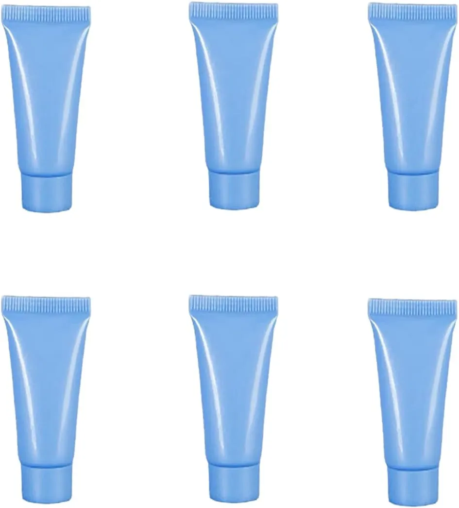 50 Pcs 10ml Refillable Empty Plastic Tubes Sample Packing Bottles Cosmetic Makeup Containers for Shampoo Shower Gel Cream Cleanser Body Lotion,Blue