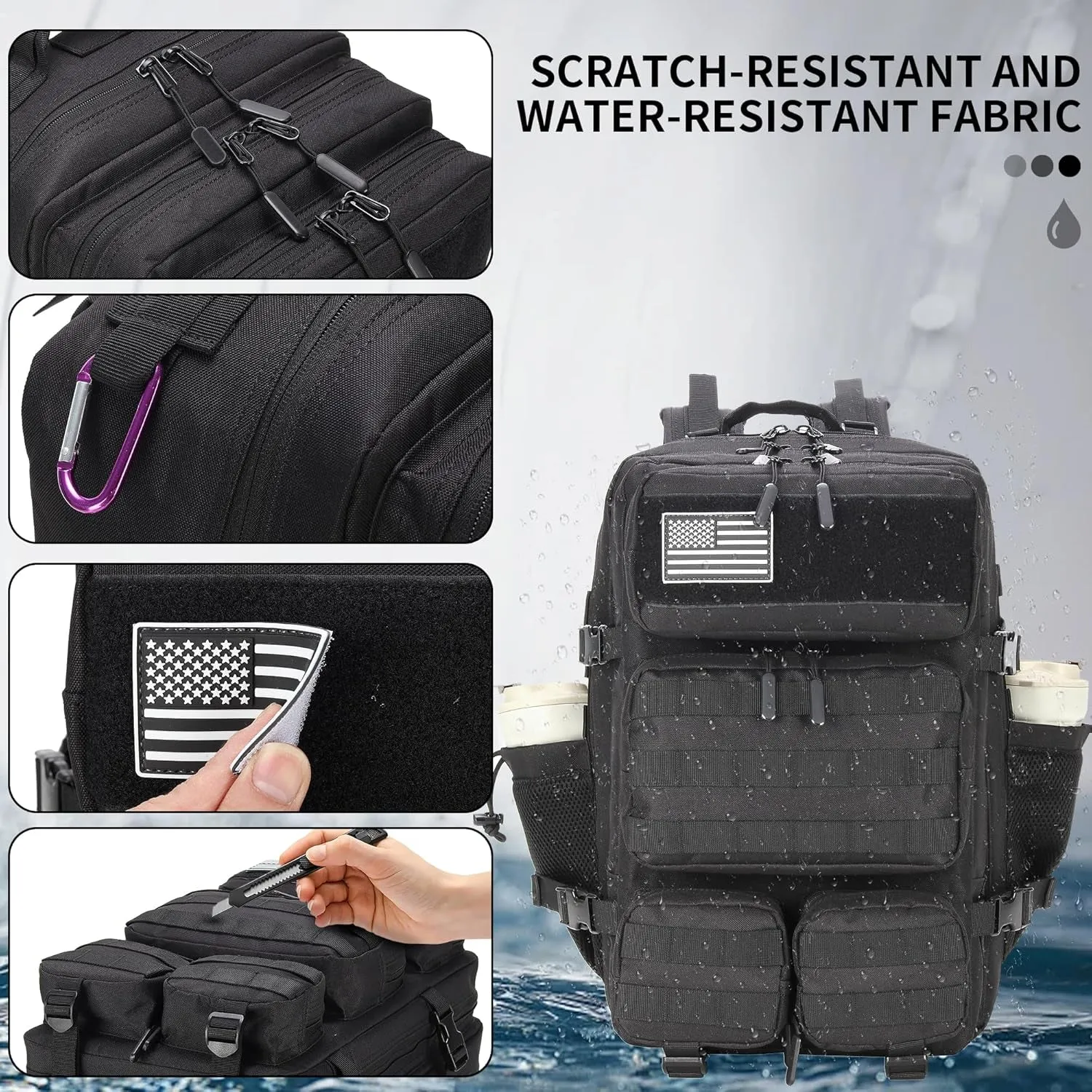 55L Tactical Backpack Heavy Duty Military Rucksack Molle Backpack 3 Day Assault Pack for Work Outdoors