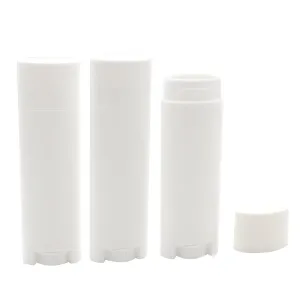 5ml Oval Lip Balm Tubes, 100PCS Plastic White Empty Deodorant Containers, Lip Gloss Container Holder With Caps