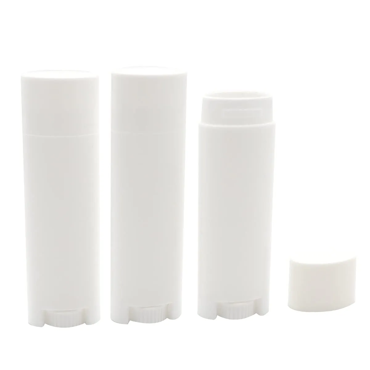 5ml Oval Lip Balm Tubes, 100PCS Plastic White Empty Deodorant Containers, Lip Gloss Container Holder With Caps