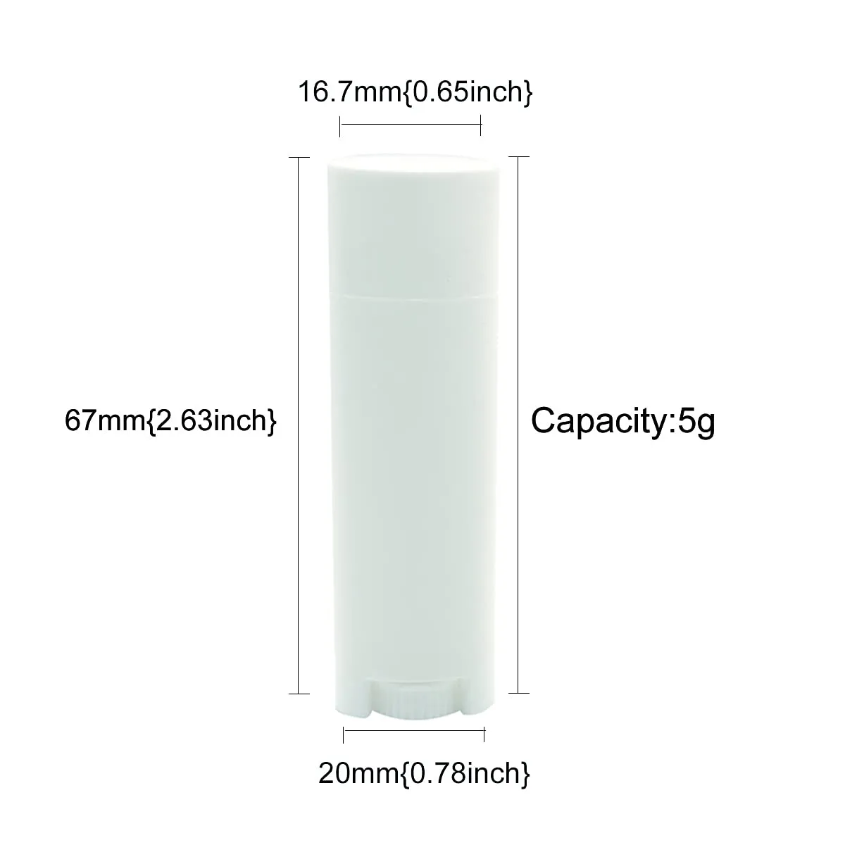 5ml Oval Lip Balm Tubes, 100PCS Plastic White Empty Deodorant Containers, Lip Gloss Container Holder With Caps