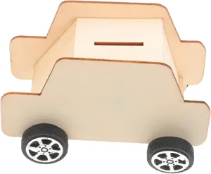 5pcs Unfinished Wooden Coin Bank Car-Shaped DIY Savings Box for Boy Girl Creative Craft Project Fun Desktop Decor for Boy Girl Rooms