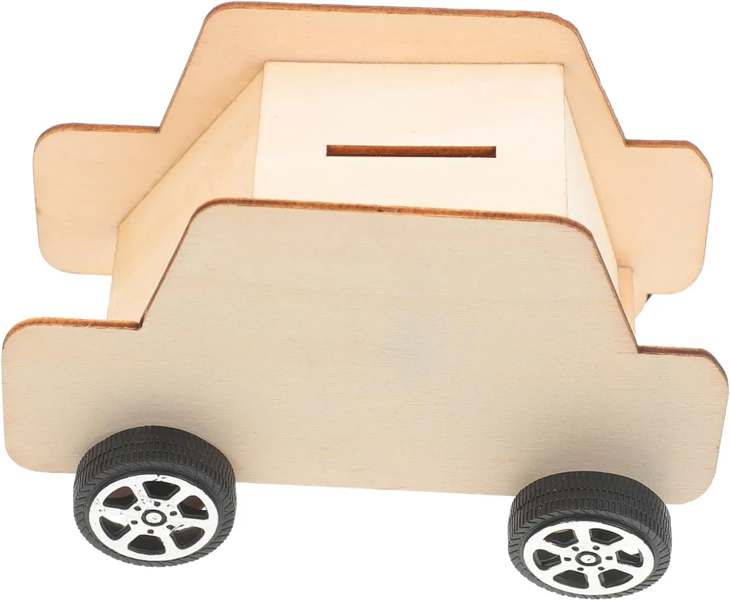 5pcs Unfinished Wooden Coin Bank Car-Shaped DIY Savings Box for Boy Girl Creative Craft Project Fun Desktop Decor for Boy Girl Rooms