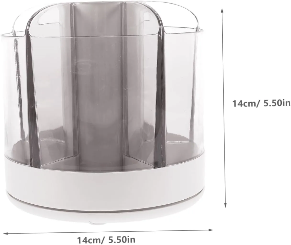 6 Compartment Rotating Makeup Organizer Storage Box for Vanity Makeup Brush Holder Desktop Accessory Organizer for Home