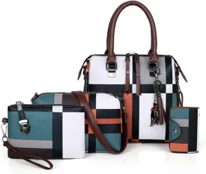 6 Pcs Women Handbags PU Leather Shoulder Bags Casual Tote Bag Composite Messenger Bag