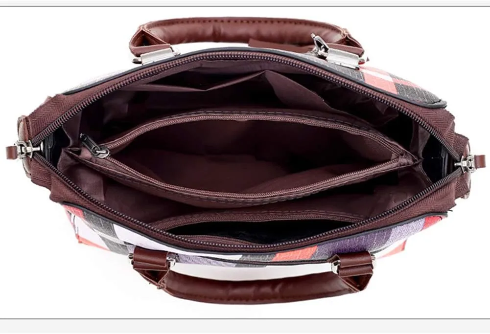 6 Pcs Women Handbags PU Leather Shoulder Bags Casual Tote Bag Composite Messenger Bag