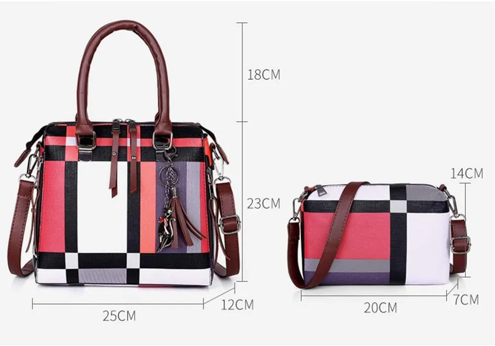 6 Pcs Women Handbags PU Leather Shoulder Bags Casual Tote Bag Composite Messenger Bag