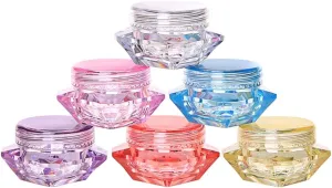 60Pcs 5 Gram/5 ML Cosmetic Sample Empty Container Diamond Plastic Jars for Cream, Eye Shadow, Nails, Powder, Jewelry, Lip balms, Toners