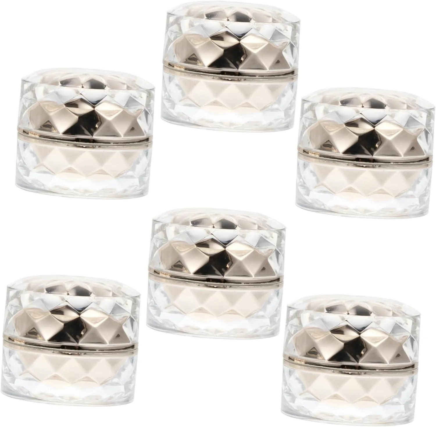 6Pcs Acrylic Travel Jars with Lids Small Containers for Creams Cosmetics Samples Durable Airtight Seal for Moisture Preservation Portable Design for Handbag