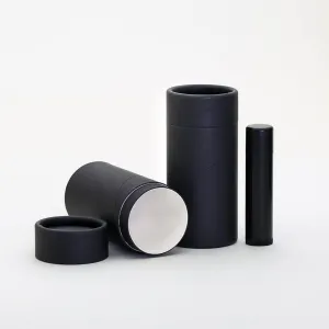70 mL Black Kraft Paperboard Deodorant/Lotion/Cosmetic/Lip Balm Tubes (1000)