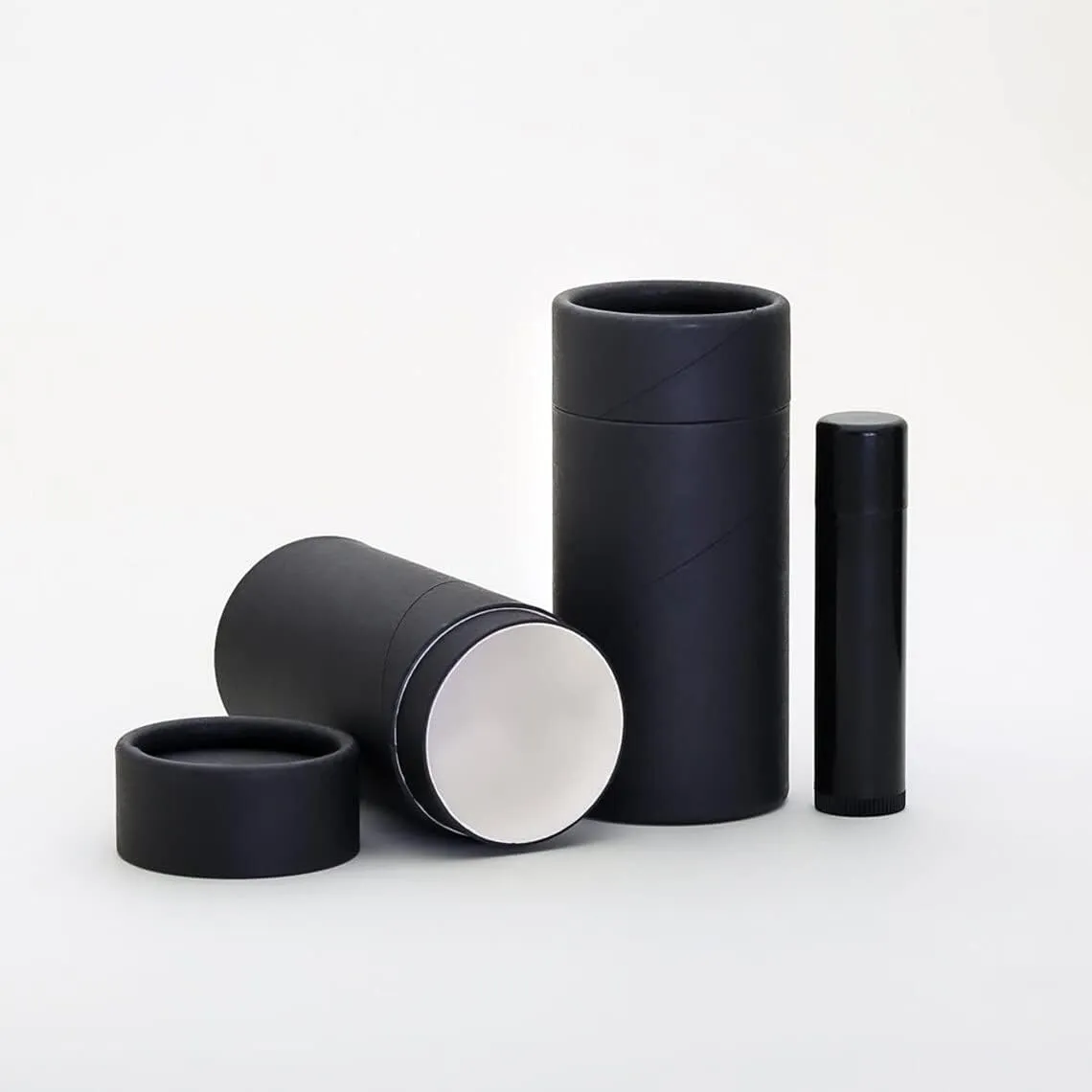 70 mL Black Kraft Paperboard Deodorant/Lotion/Cosmetic/Lip Balm Tubes (1000)