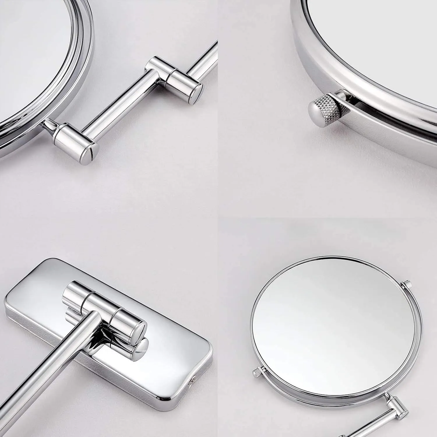 8 Inch Wall Mounted Makeup Mirror, 3X/5X/7X/10X Magnification Makeup Mirror Adjustable Height Double-Sided Mirrors for Bathroom Vanity, for Bedroom/Hotel(C,3X)