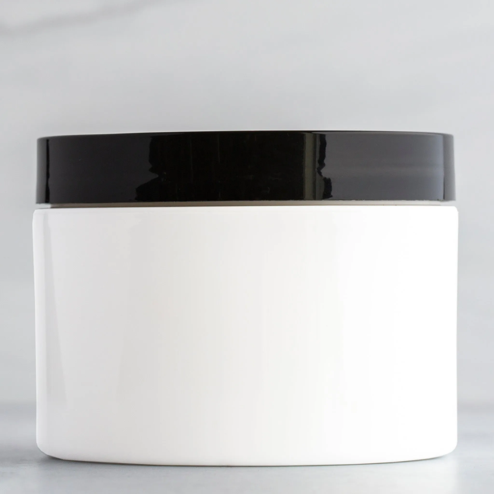 8 oz White Square Base Jar with 89-400 Neck