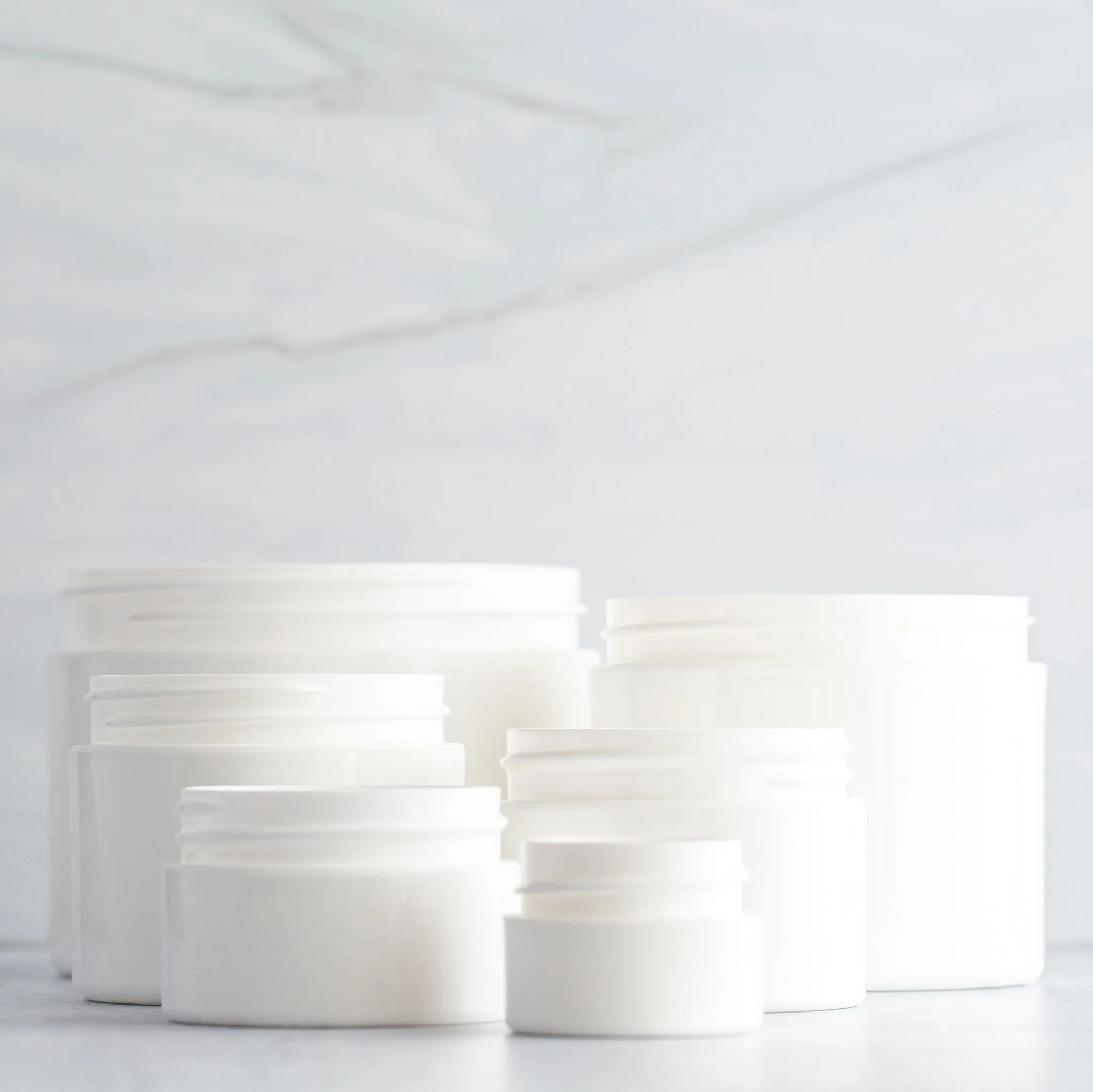 8 oz White Square Base Jar with 89-400 Neck