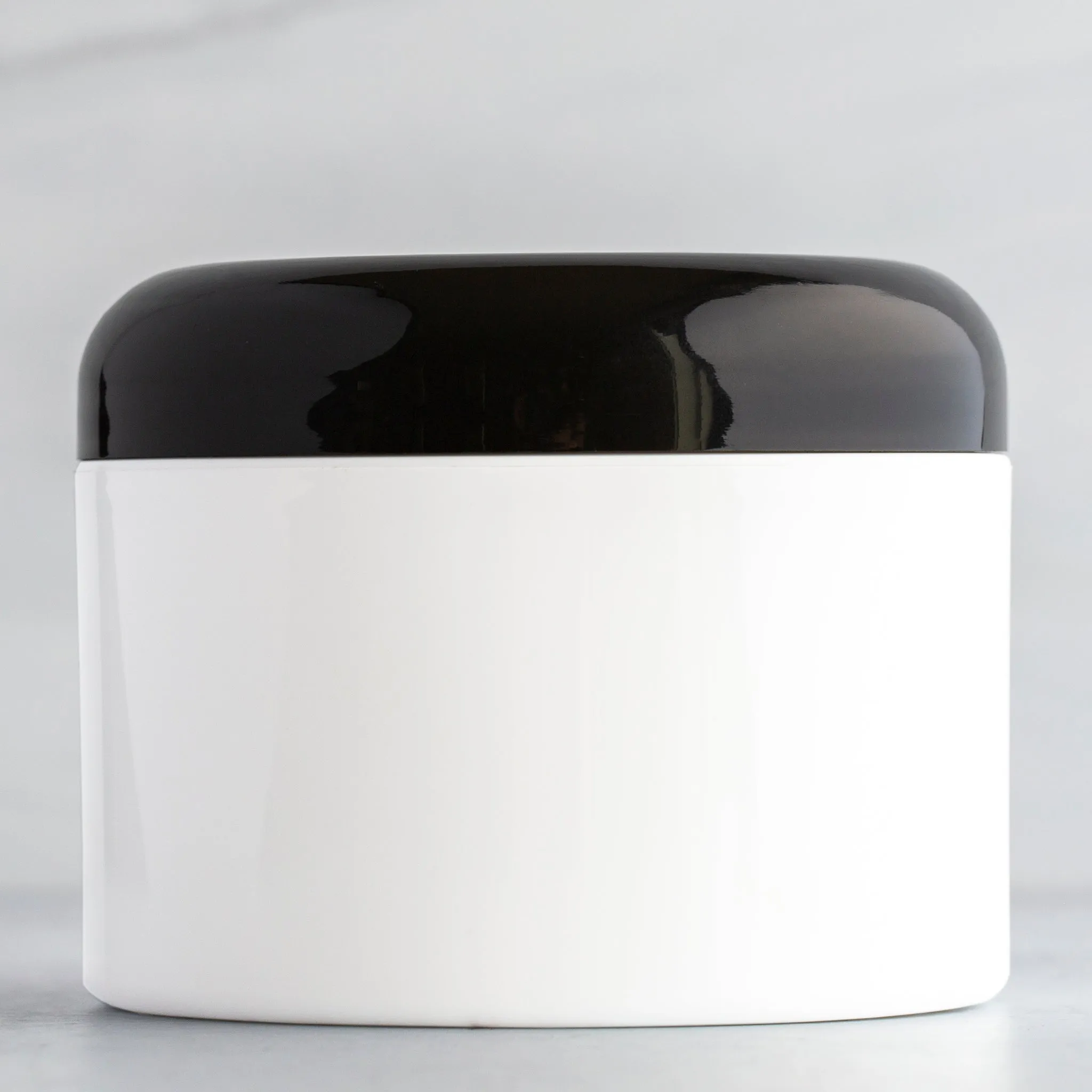 8 oz White Square Base Jar with 89-400 Neck
