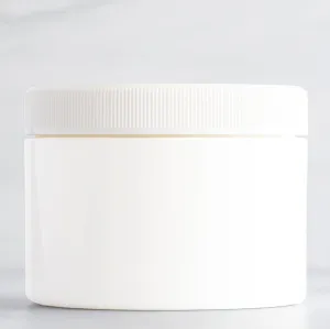 8 oz White Square Base Jar with 89-400 Neck