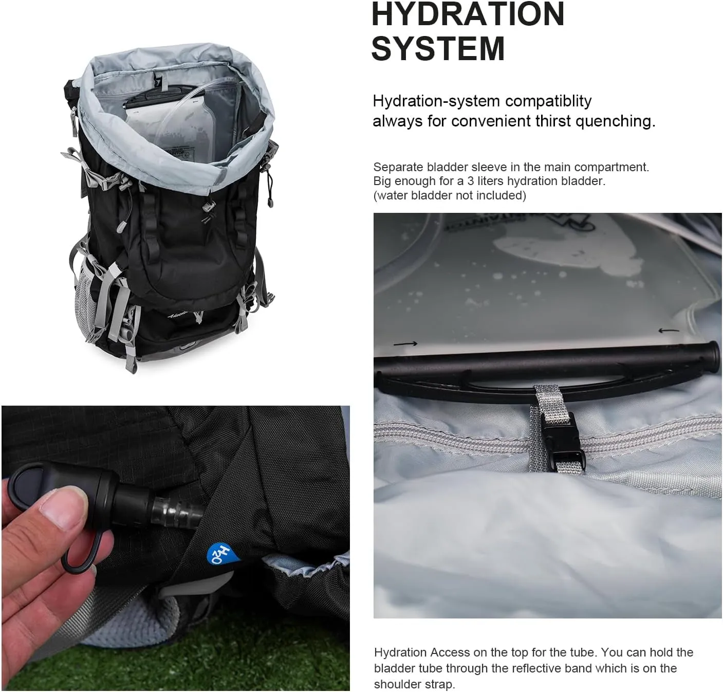 80L Internal Frame Backpack for Man & Women Backpacking Hiking Backpack with Rain Cover