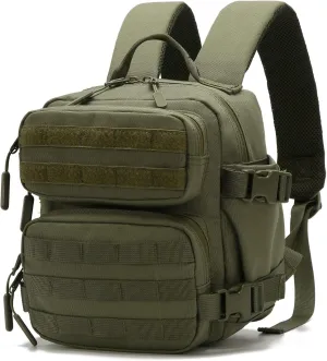 9L Mini Tactical Backpack, Multi-Purpose Rucksack,Small Gym Bag, EDC Molle, for Men and Women (Army Green)