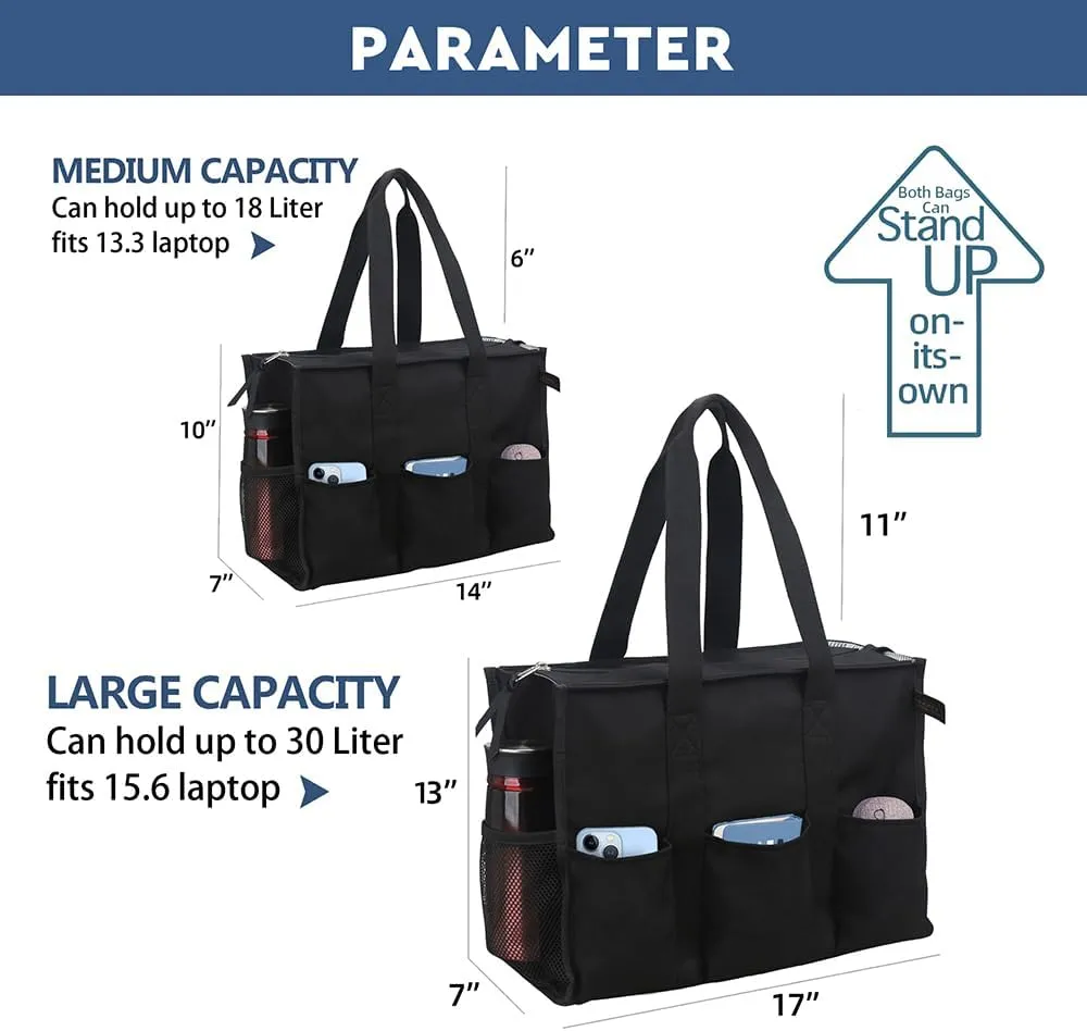 ABAMERICA Nurse Bags for Work: Multiple Pockets, Waterproof, Organizing Zip Top Clinical Bag for Nursing Students