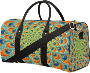 Abstract Art Rotation Feathers Travel Duffel Bag Foldable Weekender Overnight Bag Waterproof Carry on Luggage Handle Bag Sports Tote Gym Bag Workout Bag for Women Men Traveling