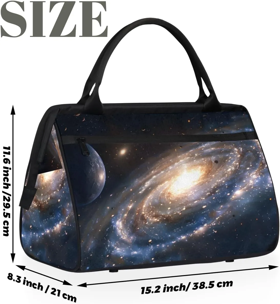 Abstract Art Universe Nebula Weekender Overnight Bag for Women Waterproof Carry On Travel Duffle Bags with Pocket Lightweight Sports Gym Tote Bag Large Luggage Workout Personal Item Hospital Bags