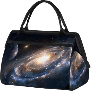 Abstract Art Universe Nebula Weekender Overnight Bag for Women Waterproof Carry On Travel Duffle Bags with Pocket Lightweight Sports Gym Tote Bag Large Luggage Workout Personal Item Hospital Bags