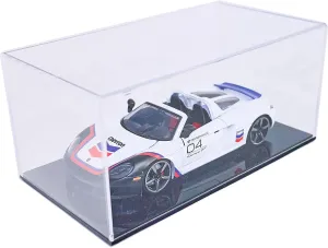 Acrylic Display Case for 1:24 Scale Die Cast Model Cars Black Base