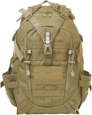 aiGear Tactical Backpack for Men, 25L Military Backpack, 3-Day Bug Out Bag for Camping Hiking Hunting with Molle System Army Daypack (25L Khaki)