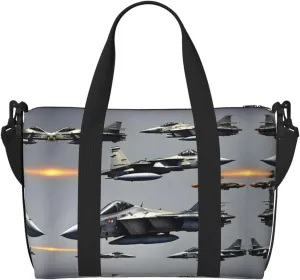 Aircraft Fighter Jets print Womens travel bags, weekender carry on for women, sports Gym Bag, Overnight Carry on Bag