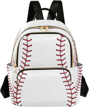 ALAZA Baseball Red Lace Women Backpack Purse Ladies Fashion Shoulder Bag Daypack Travel Bag 7.5L