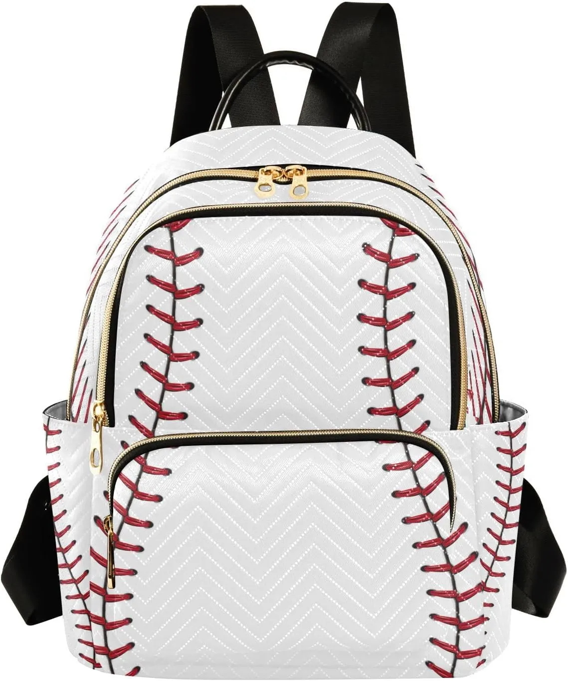 ALAZA Baseball Red Lace Women Backpack Purse Ladies Fashion Shoulder Bag Daypack Travel Bag 7.5L