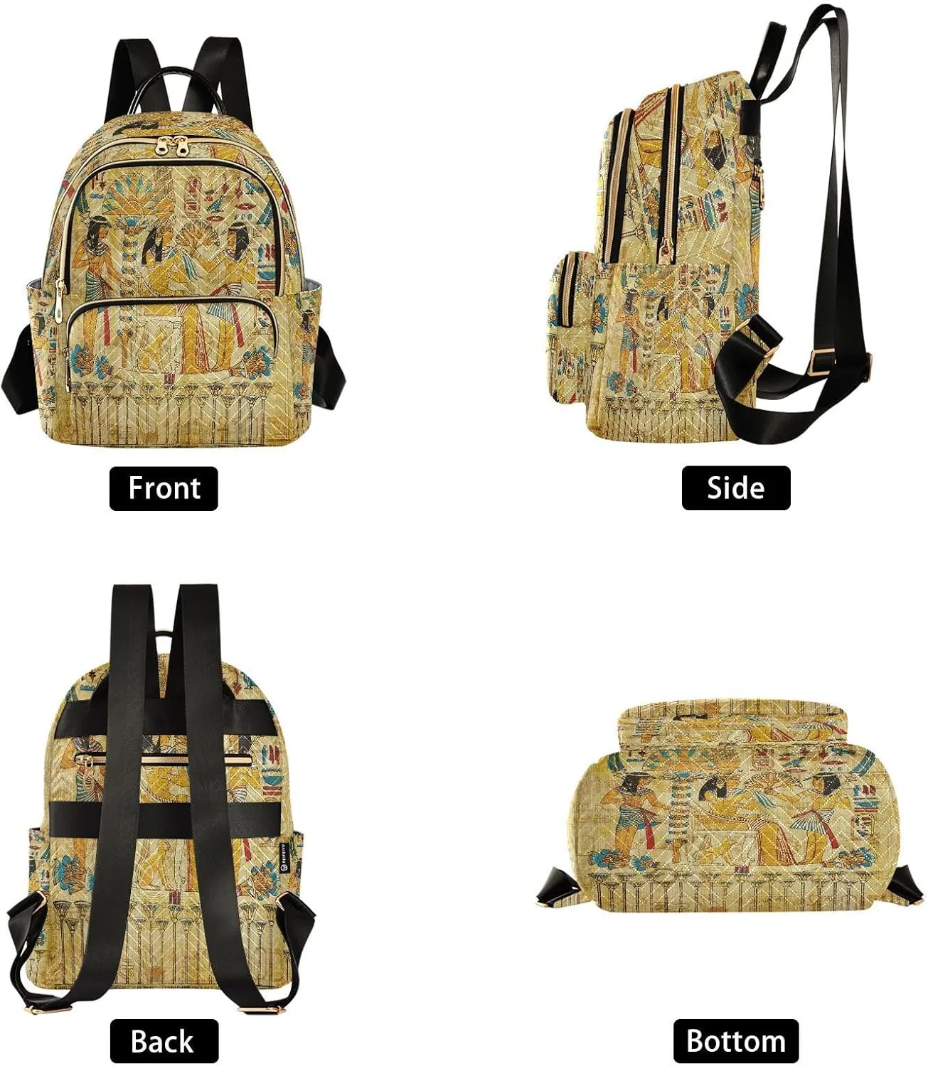 ALAZA Old Culture Egyptian Women Backpack Purse Ladies Fashion Shoulder Bag Daypack Travel Bag 10L