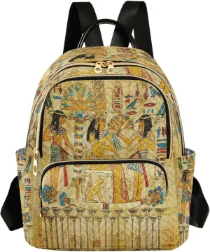 ALAZA Old Culture Egyptian Women Backpack Purse Ladies Fashion Shoulder Bag Daypack Travel Bag 10L