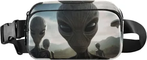 Aliens Flying Saucers Fanny Pack Hip Bag Belt Bag for Women Man Fashion Waist Pack Water-repellent Crossbody Bag for Halloween Costumes Running Hiking Jogging Travel Sport