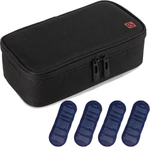 ALLCAMP Insulin Cooler Travel Case for Diabetic Organize Medication with 4 Ice Packs Black(9X 4.72x 3.14 inches)