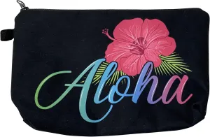 Aloha Designs ALOHA Cosmetic Bag for Women Roomy Makeup Bag Travel Splash-proof Toiletry Bag Accessories Organizer and Womans Pouch. Aloha Water-resistant Beach Bag Pouch. Plus 1 Aloha Decal Sticker