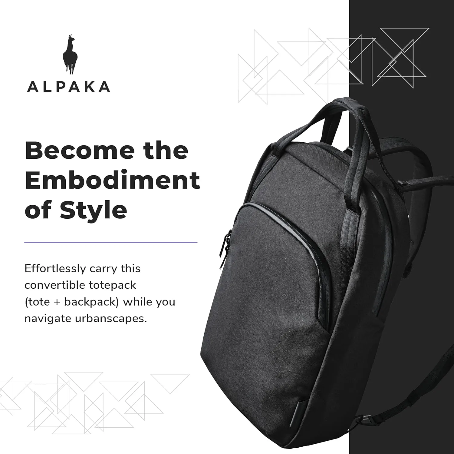 ALPAKA Bravo Totepack Axoflux 300D - Convertible Tote and Backpack - Fits 16-inch Laptop - Weatherproof Fabric 13 Liters