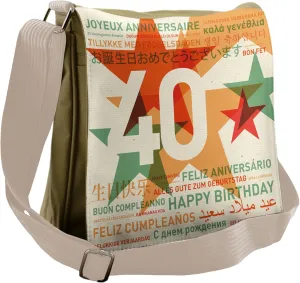 Ambesonne 40th Birthday Messenger Bag, Celebration Worldwide, Unisex Cross-body
