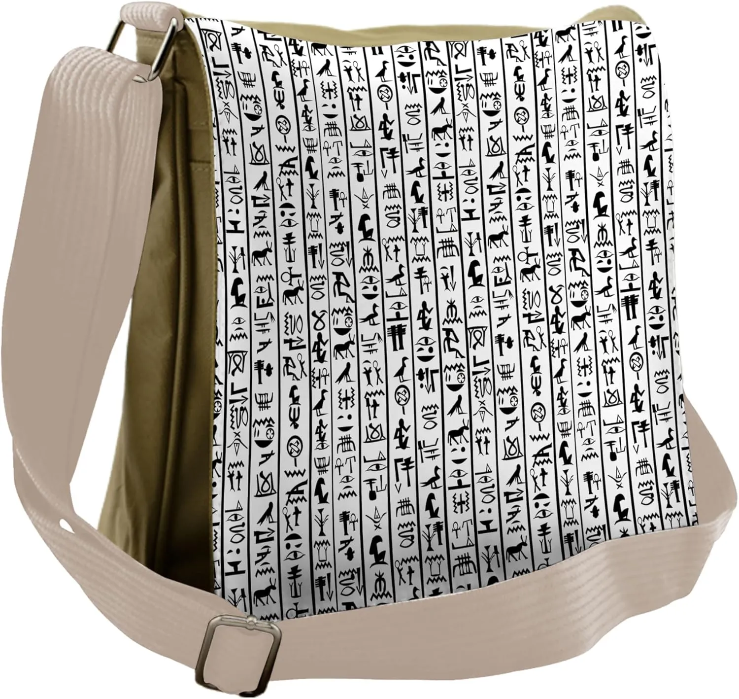 Ambesonne Egyptian Messenger Bag, Hieroglyphics Language, Unisex Cross-body