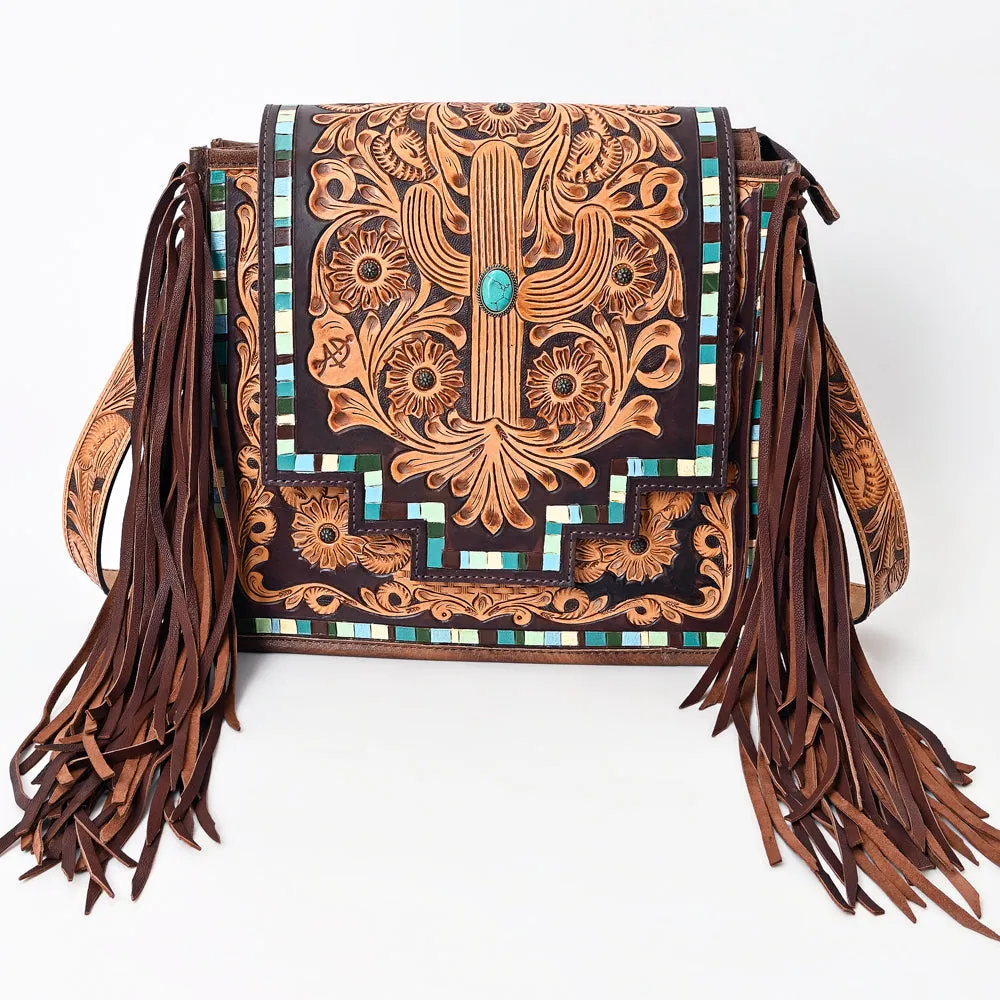 American Darling ADBG543 Large Crossbody Hand Tooled Genuine Leather Women Bag Western Handbag Purse