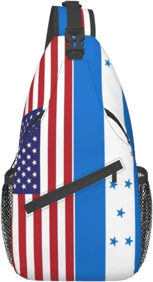 American Honduras Flag Hiking Daypacks Cross-body Sling Backpack for Men Women Outdoor Cycling Hiking Travel