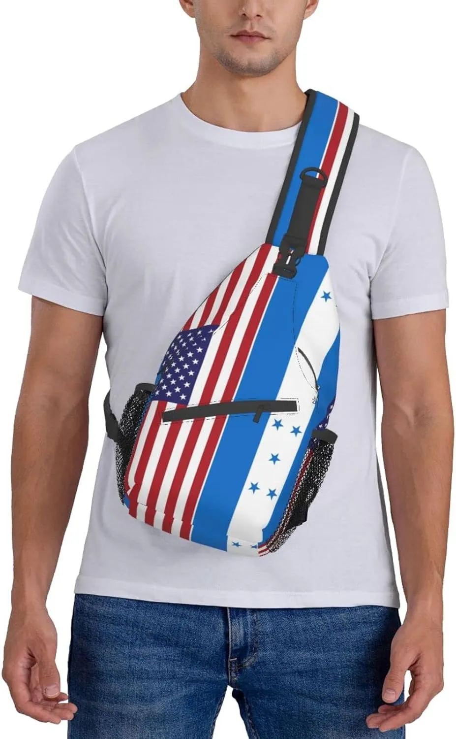 American Honduras Flag Hiking Daypacks Cross-body Sling Backpack for Men Women Outdoor Cycling Hiking Travel