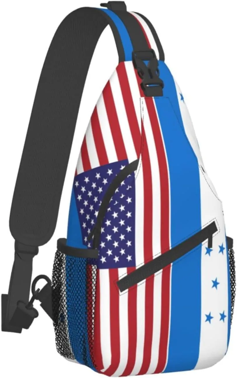 American Honduras Flag Hiking Daypacks Cross-body Sling Backpack for Men Women Outdoor Cycling Hiking Travel