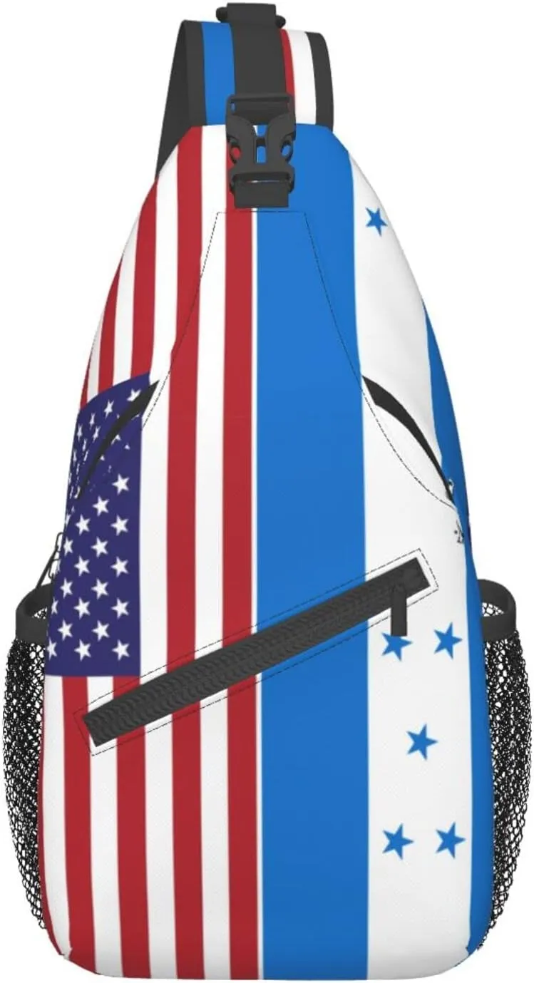 American Honduras Flag Hiking Daypacks Cross-body Sling Backpack for Men Women Outdoor Cycling Hiking Travel