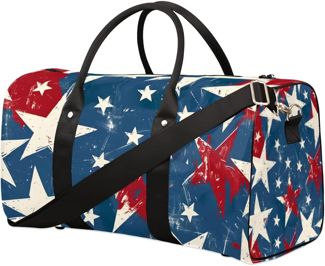 American Memorialize Travel Duffle Bag for Women Men Gym Duffel Foldable Bag Waterproof Weekender 4th of July Duffle Tote