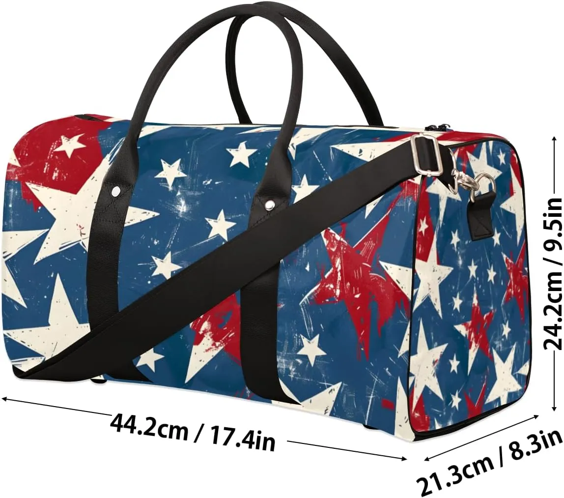 American Memorialize Travel Duffle Bag for Women Men Gym Duffel Foldable Bag Waterproof Weekender 4th of July Duffle Tote