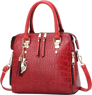 And Winter Stone Pattern Large Capacity Casual Shoulder Fashion Versatile Crossbody Bag Cat Messenger (Red, One Size)