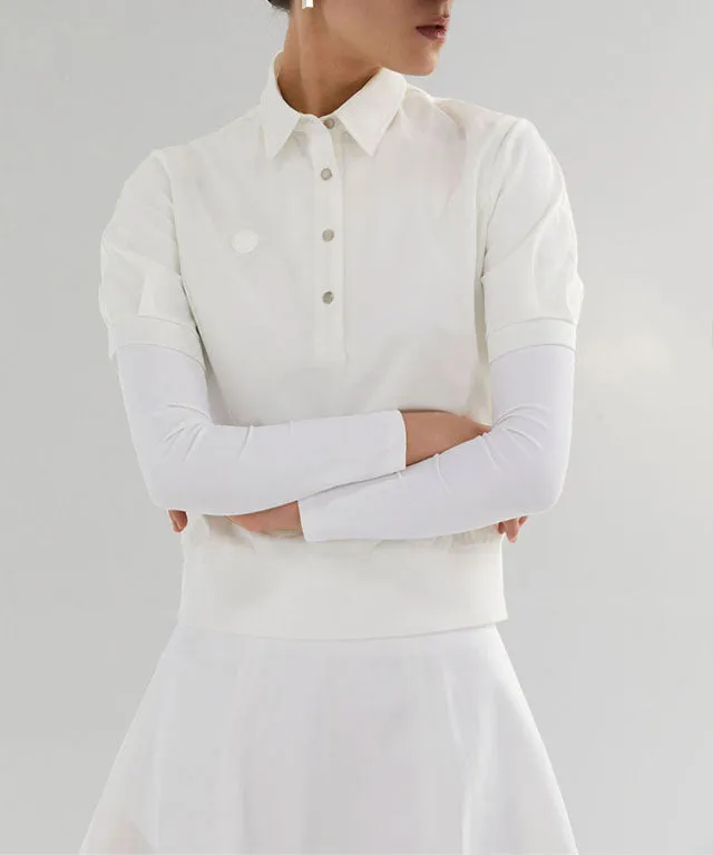 Anell Golf Soft Shawl Collar Top - White
